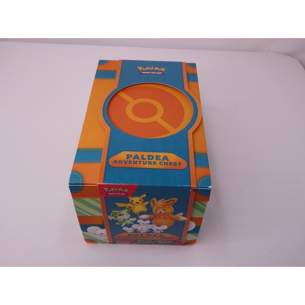 Pokemon Paldea Adventure Chest w/ Box of Cards/Sticker Sheet/Mini Portfolio Only